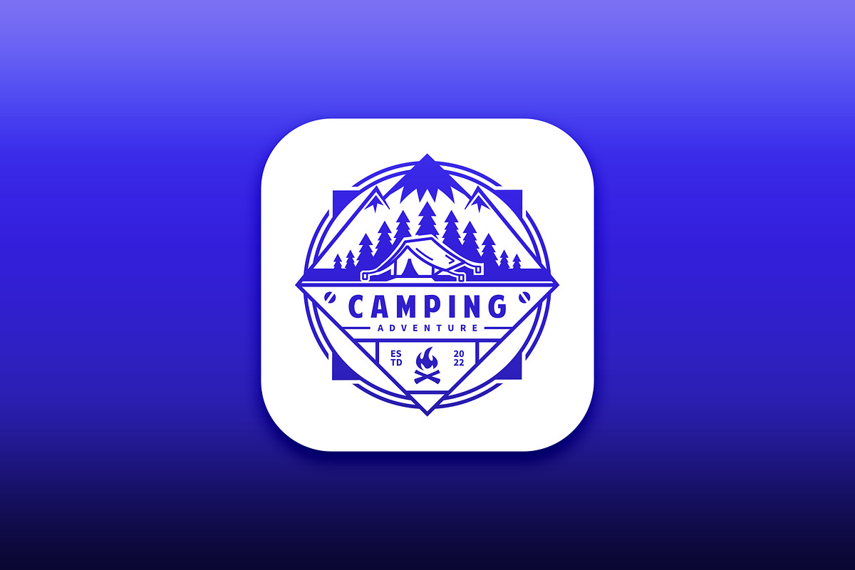 Camping logo design with mountain, a Branding & Logo Template by vexper (Photo 4 of 4)