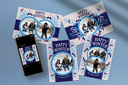 Blue Floral Winter Greeting Card, a Card Template by graphicook (Thumbnail 1 of 4)
