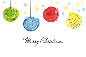 Christmas balls greetings card