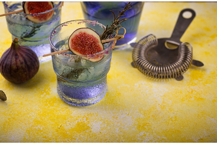 Purple fig cocktail or mocktail in, a Food & Drink Photo by Yulia Furman