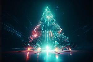 Neon Christmas Tree Lights. Generate