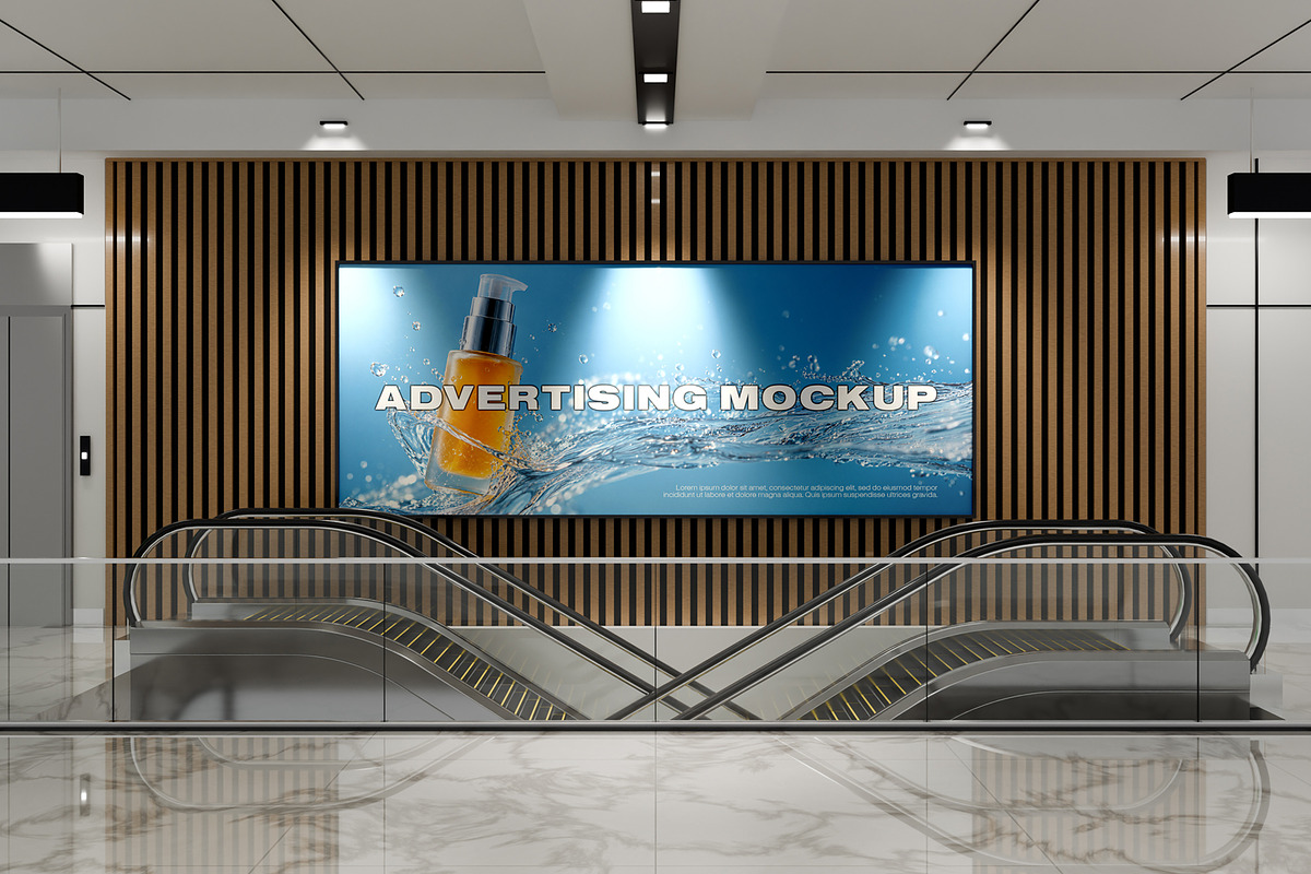 Airport Advertising Billboard Mockup, an Advertising Mockup by made_by_nope (Photo 3 of 7)
