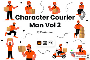 Character Courier Man Vol 2 Doodle, a Work Illustration by SLAB! Design