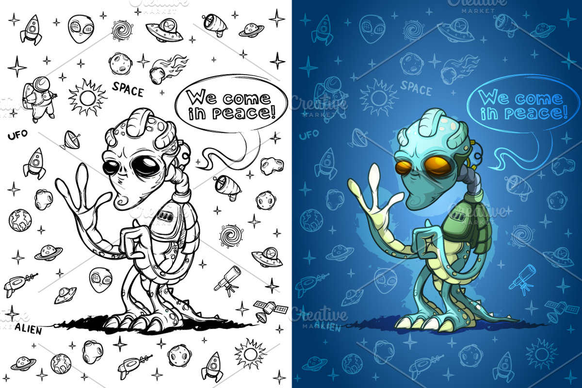 Alien Invaders, a Graphic by yuanden graphics (Photo 4 of 5)