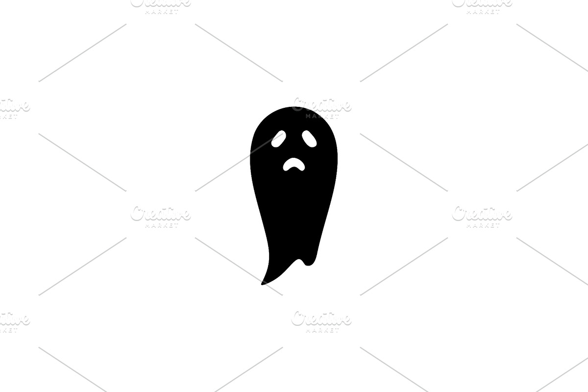 Sad Ghost Silhouette Vector, an Object Illustration by Vectorium Studio (Photo 1 of 4)