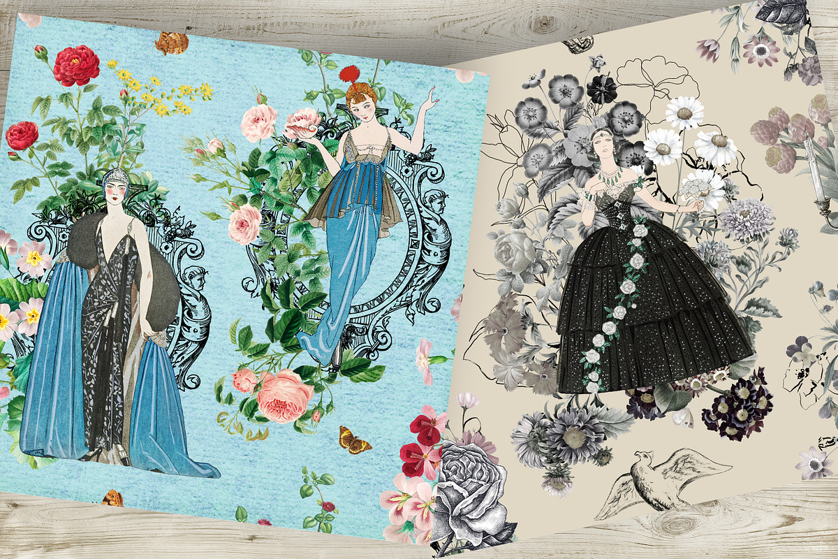 Ladies vintage, seamless pattern, a Pattern Graphic by NastiaDesignsPrints (Photo 7 of 8)