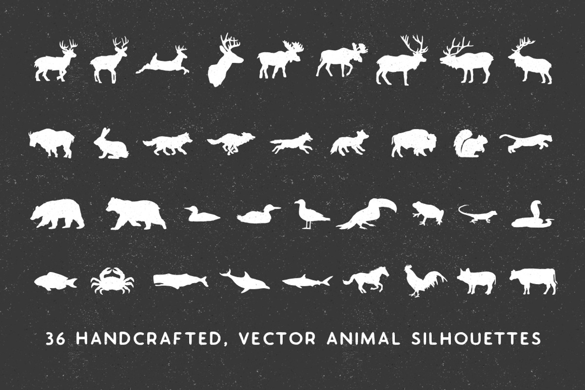 Handmade Animal Silhouette Pack, an Animal Illustration by Woodcrest Design Co. (Photo 2 of 2)