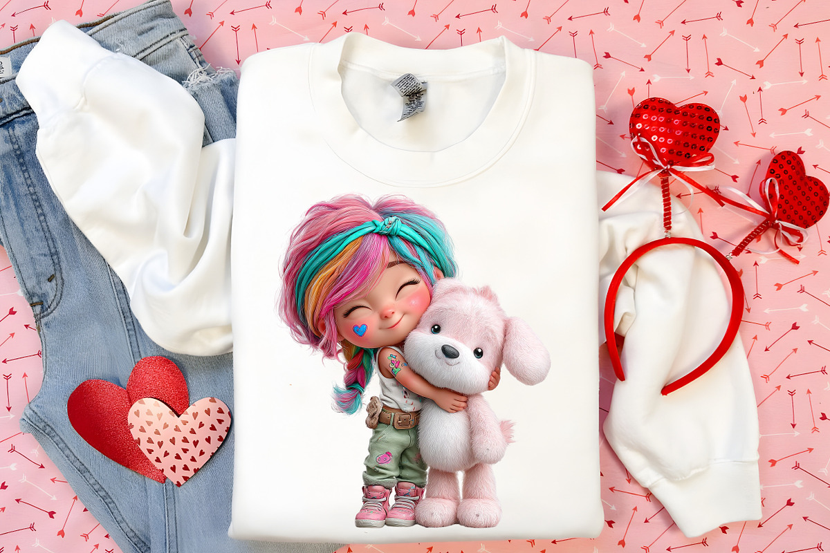 Watercolor Quirky Girl Clipart, an Illustration by Canvas Craft (Photo 4 of 6)