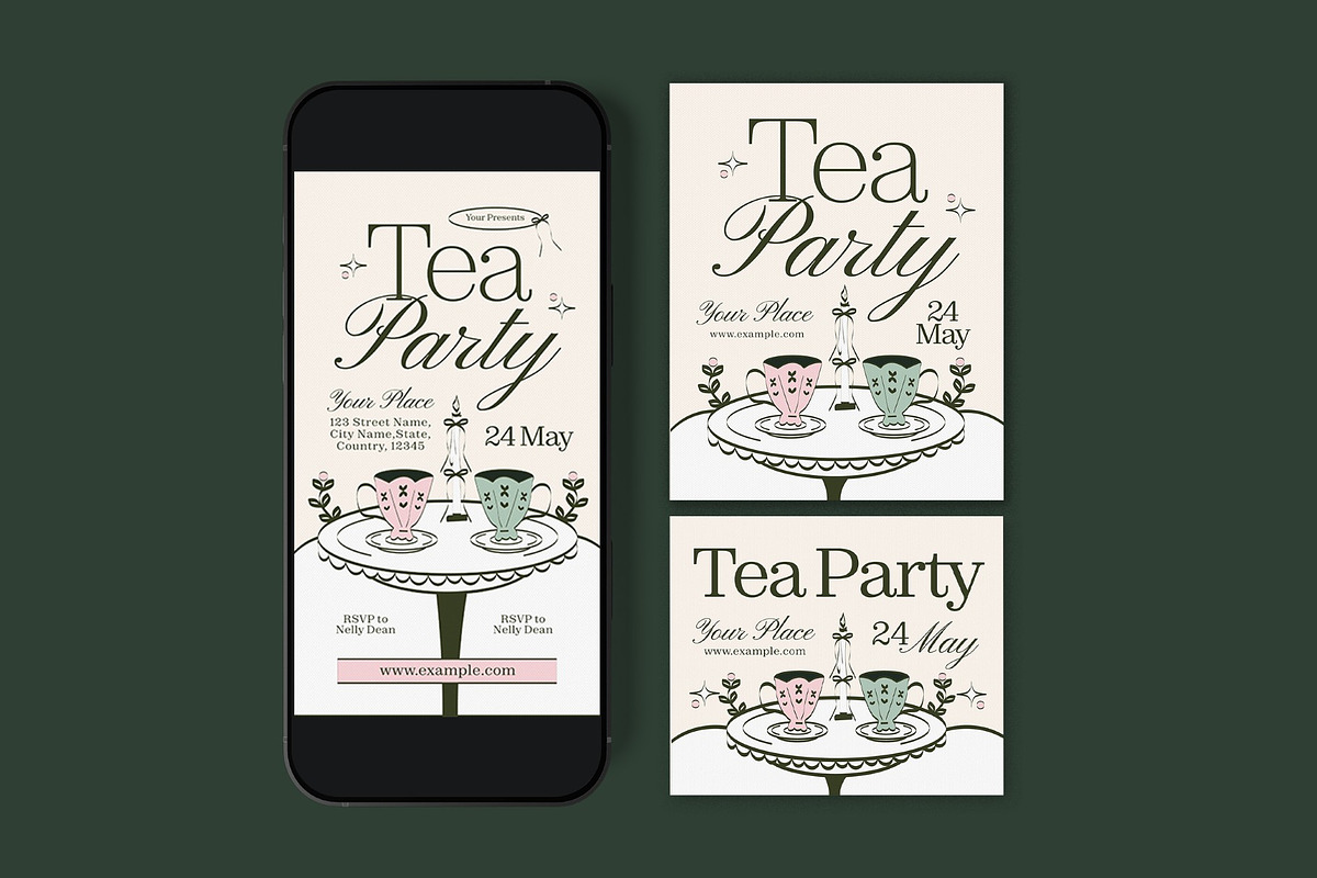 Tea Party Flyer, a Flyer Template by graphicook (Photo 3 of 3)