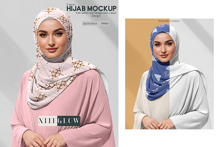 Hijab mockup, an Apparel Mockup by niteglowstudio