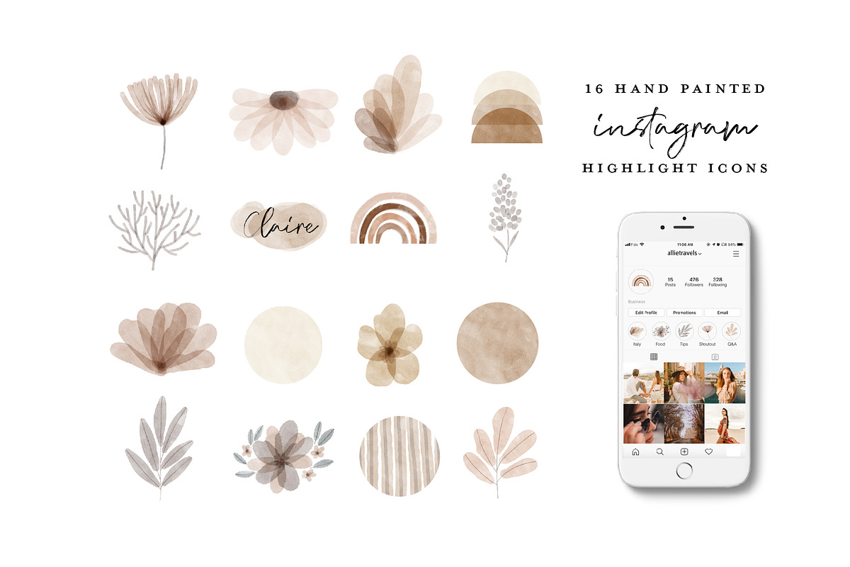 64 instagram highlight icon bundle, a Work Illustration by beatriceviyiwi (Photo 8 of 8)