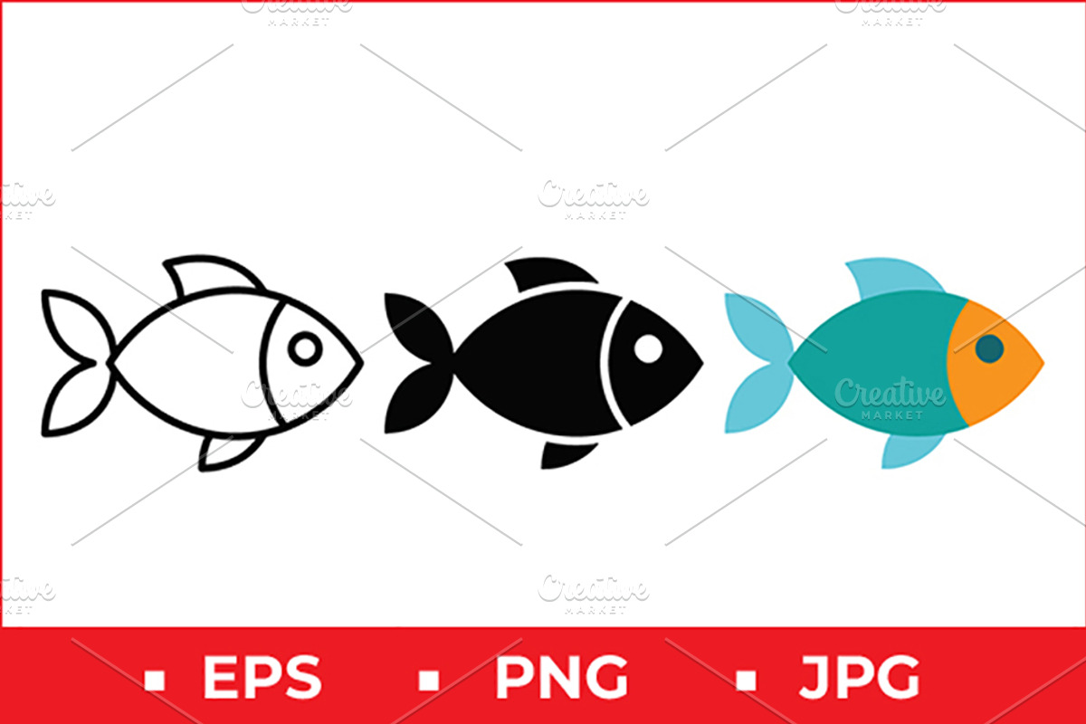Stylized Fish Vector Icon Graphic, a Solid Icon by Artonix (Photo 1 of 2)