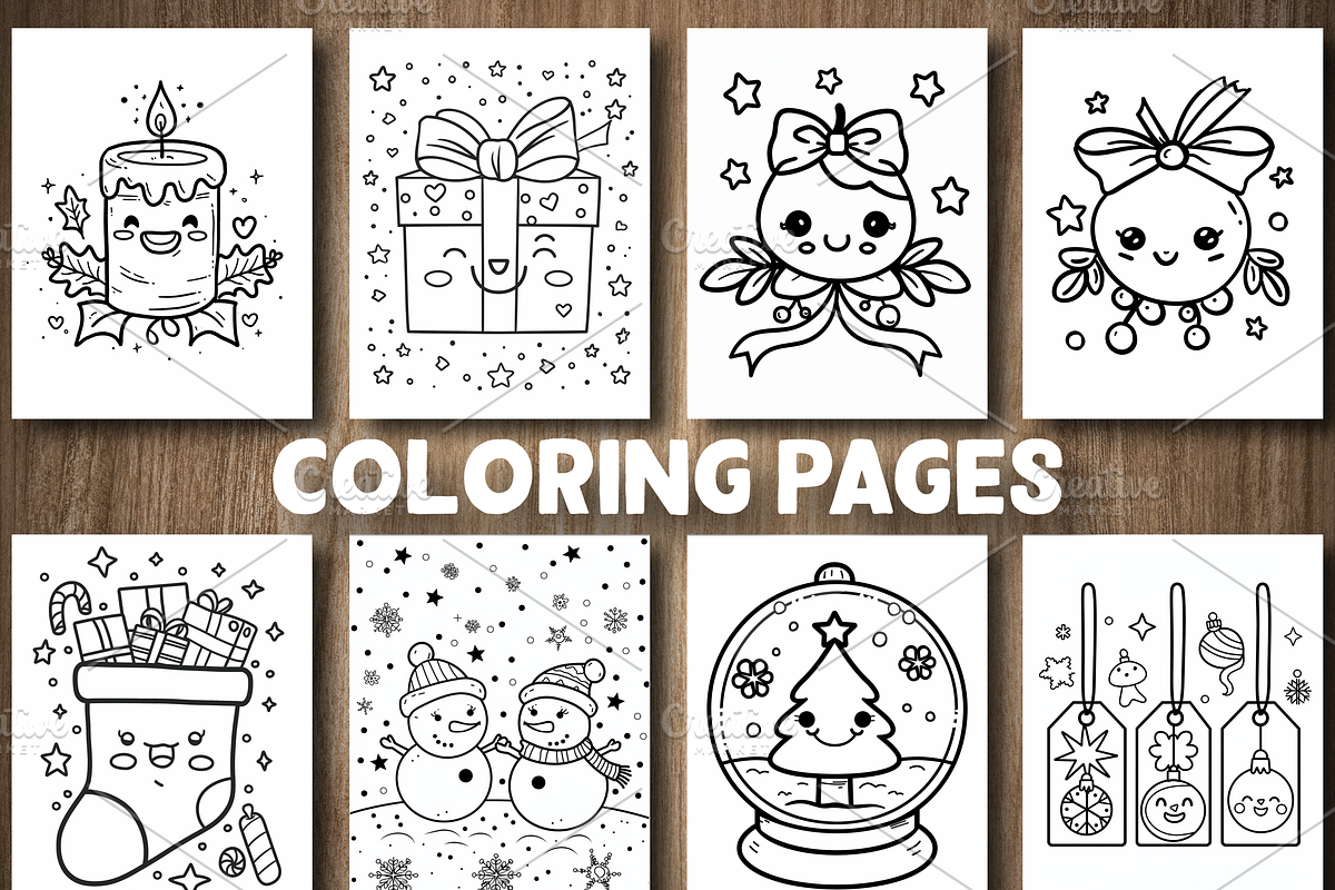 Cute Decorative Christmas Coloring, a Seasonal Illustration by Design Station (Photo 3 of 3)