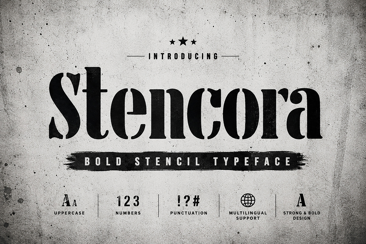 Stencora, a Sans Serif Font by Wow Magic (Photo 1 of 5)