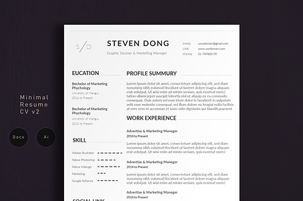 Minimal Resume CV 2 | Simple Edition
