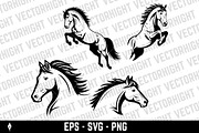 Illustrations of a running horses, an Animal Illustration by Vectorhight (Thumbnail 3 of 3)