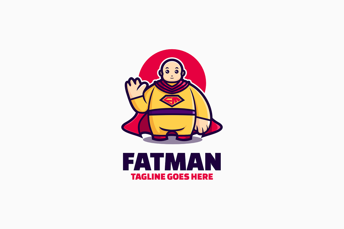 Fatman Mascot Cartoon Logo, a Branding & Logo Template by Artnivora.Std