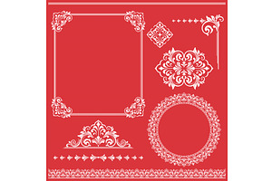 Vintage Set. Floral elements for, an Illustration by RODINA