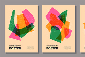 Set Of 15 Posters Riso Effect