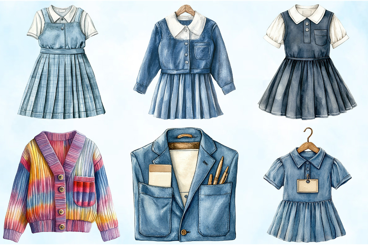 Back to School Uniform Clipart, an Illustration by Craft Nest (Photo 5 of 6)