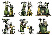 Christmas Dog & Cat Friends, an Illustration by Craft Nest (Thumbnail 7 of 9)