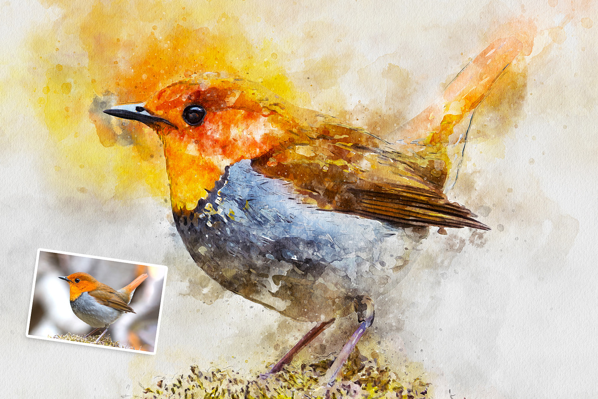 Watercolor Painting Photoshop Action, an Action Add-On by Shovajit (Photo 2 of 11)