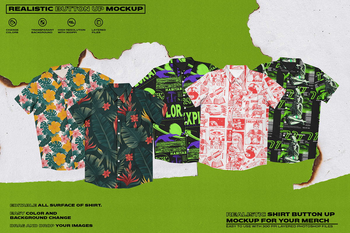 BUTTON UP SHIRT, a Merchandise Mockup by Easybandits (Photo 2 of 3)