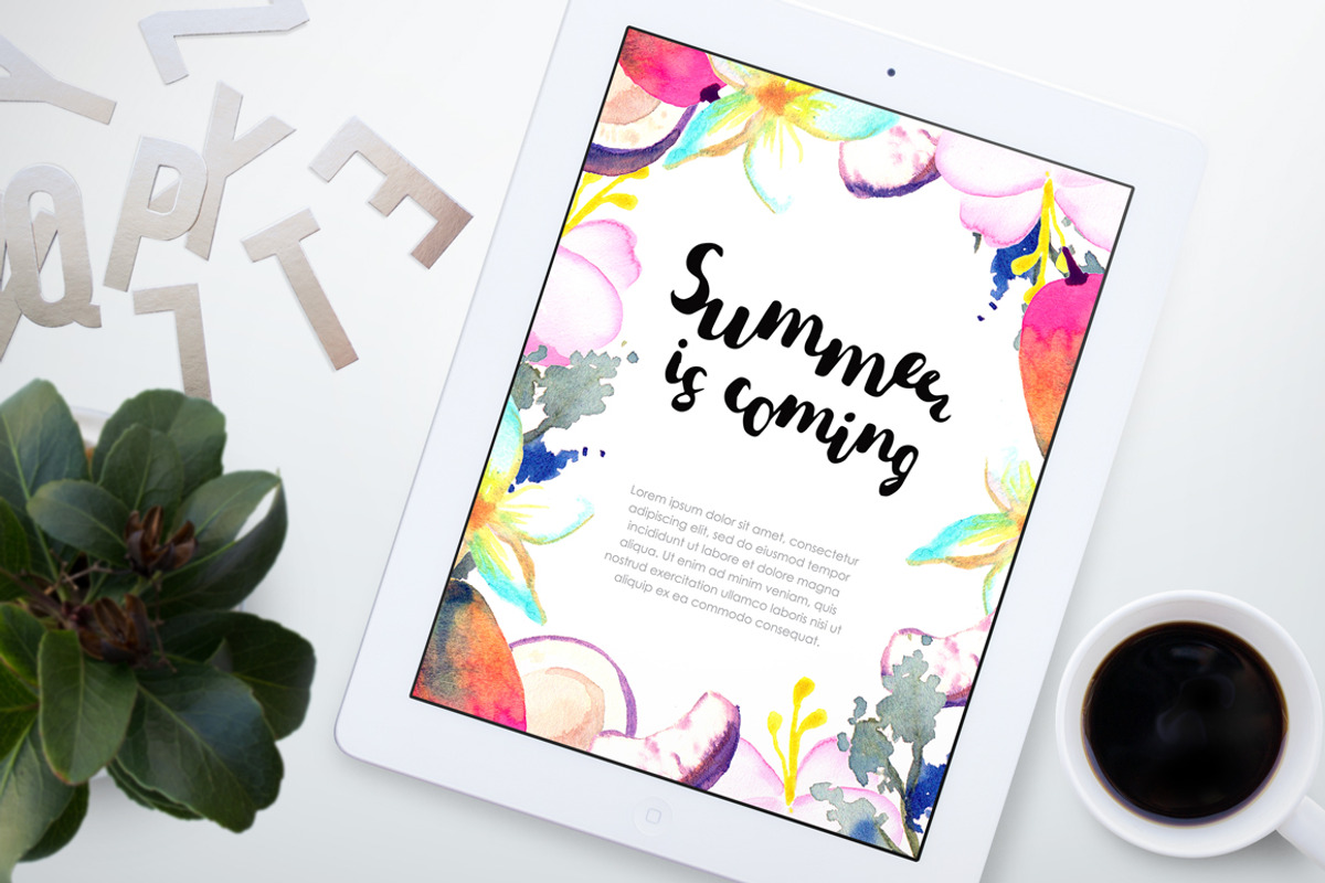 Tropical Paradise-watercolor set, an Object Graphic by Kseniya_design (Photo 11 of 12)