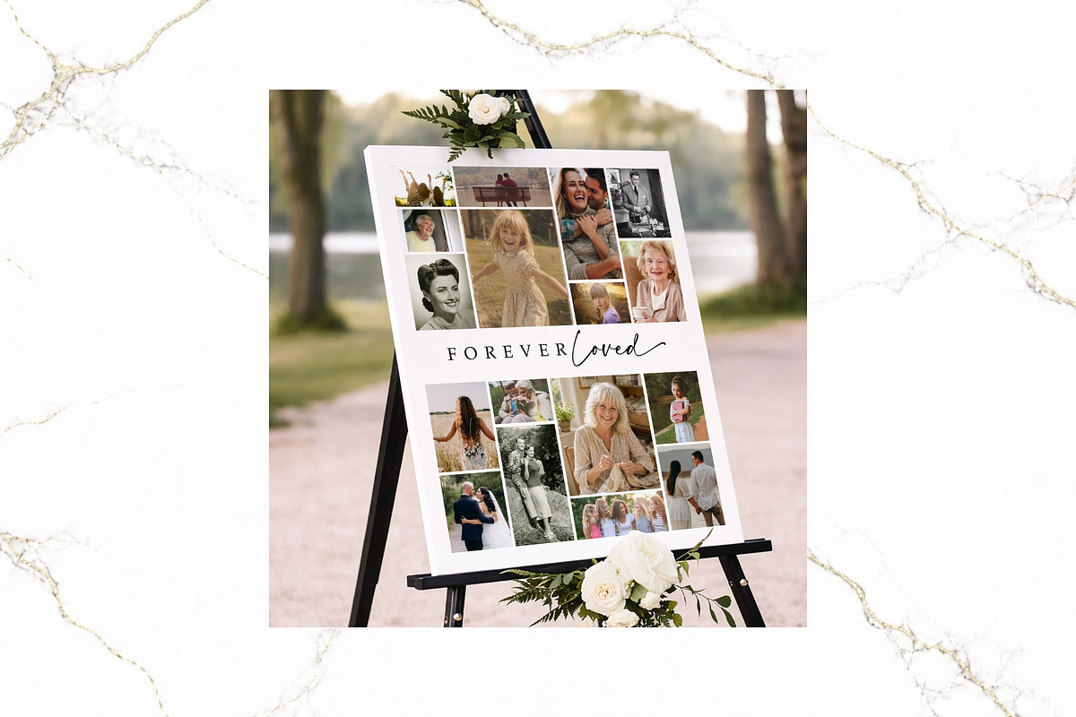 3 Panel Funeral Collage Canva FR008, a Poster Template by TyphoonStudio (Photo 4 of 9)