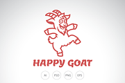 Happy Goat Logo Template, a Branding & Logo Template by Heavtryq Design (Thumbnail 1 of 3)