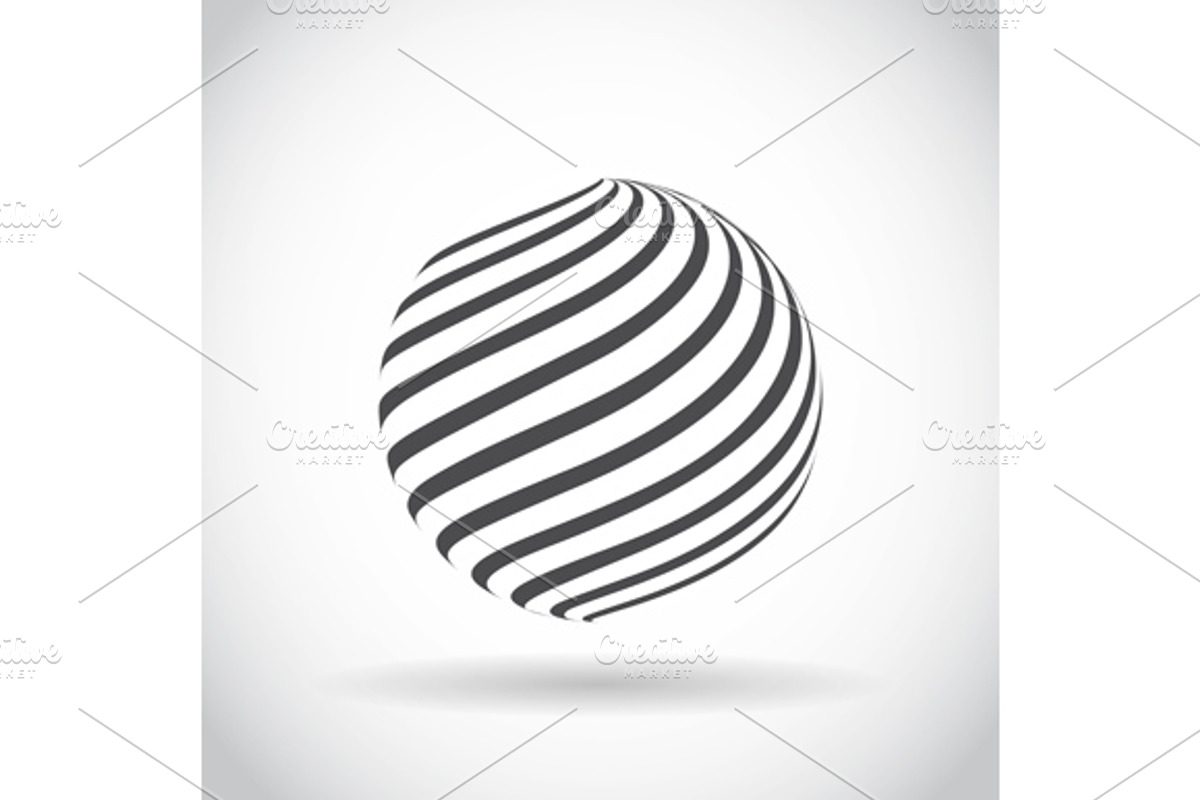 Set Abstract Swirl Sphere Globe preview 5