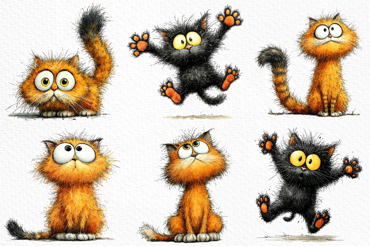 Whimsical Funny Cat PNG, a Seasonal Illustration by Craft Nest (Photo 4 of 8)