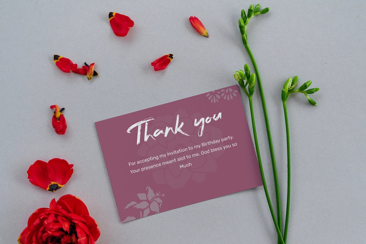 Birthday and Wedding Thank You Card, a Flyer Template by Sam_Powerhouse (Photo 1 of 4)