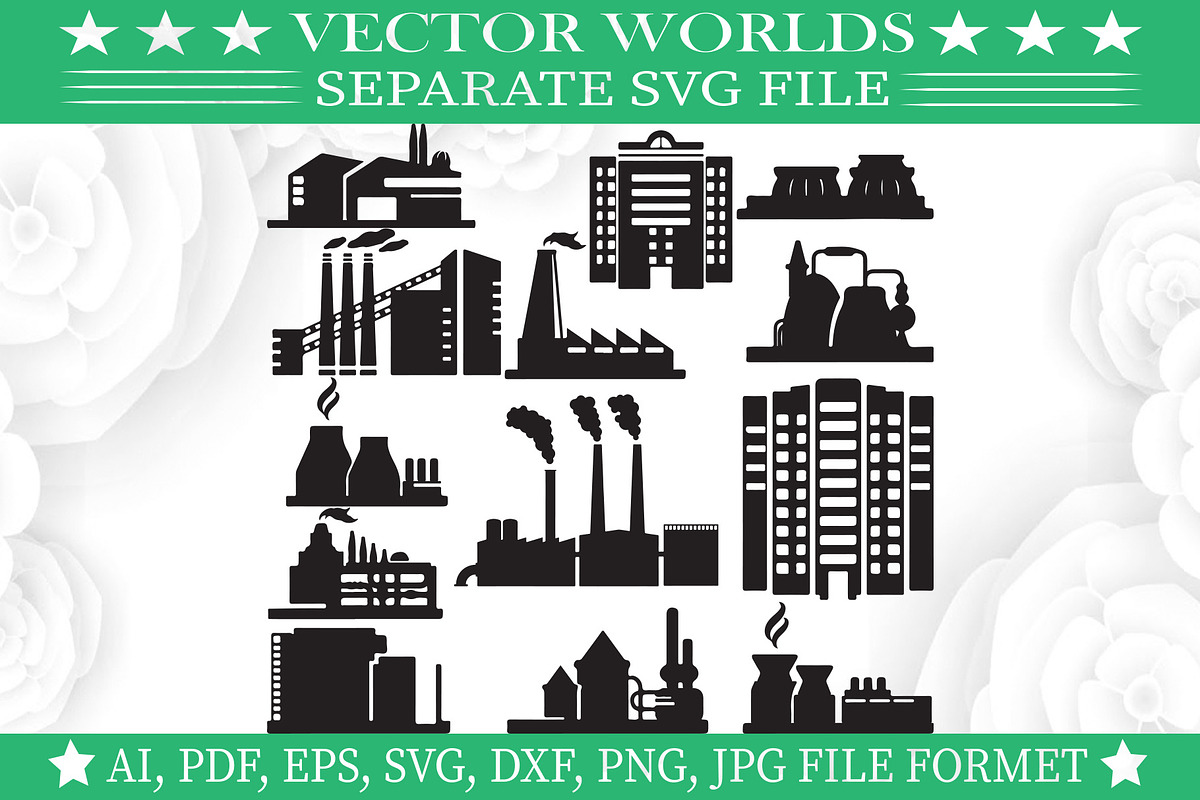 Brick Factory Svg, Factory Svg, an Object Graphic by VectorWorlds (Photo 1 of 3)