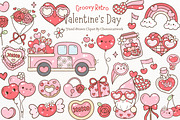 Groovy Valentine's Day SVG PNG, a Seasonal Illustration by Chonnieartwork (Thumbnail 1 of 6)