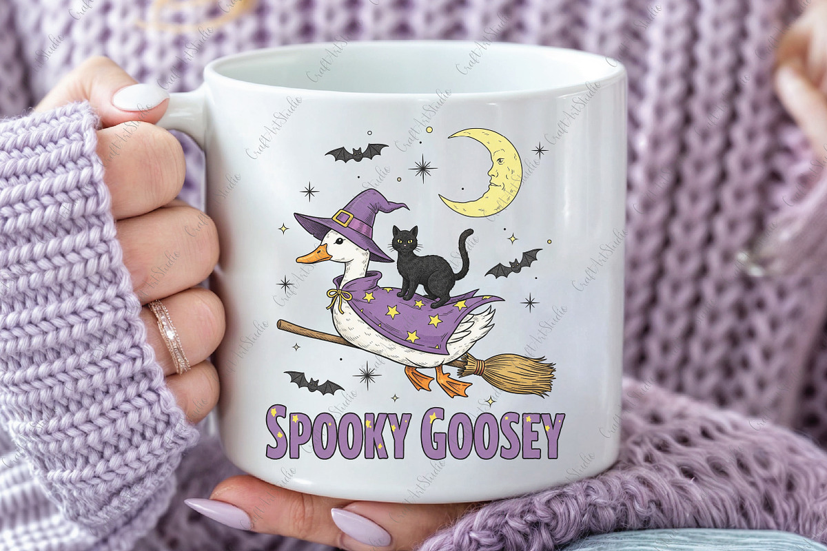 Halloween Witch Goose Spooky Goosey, an Illustration by CraftArtStudio (Photo 3 of 4)