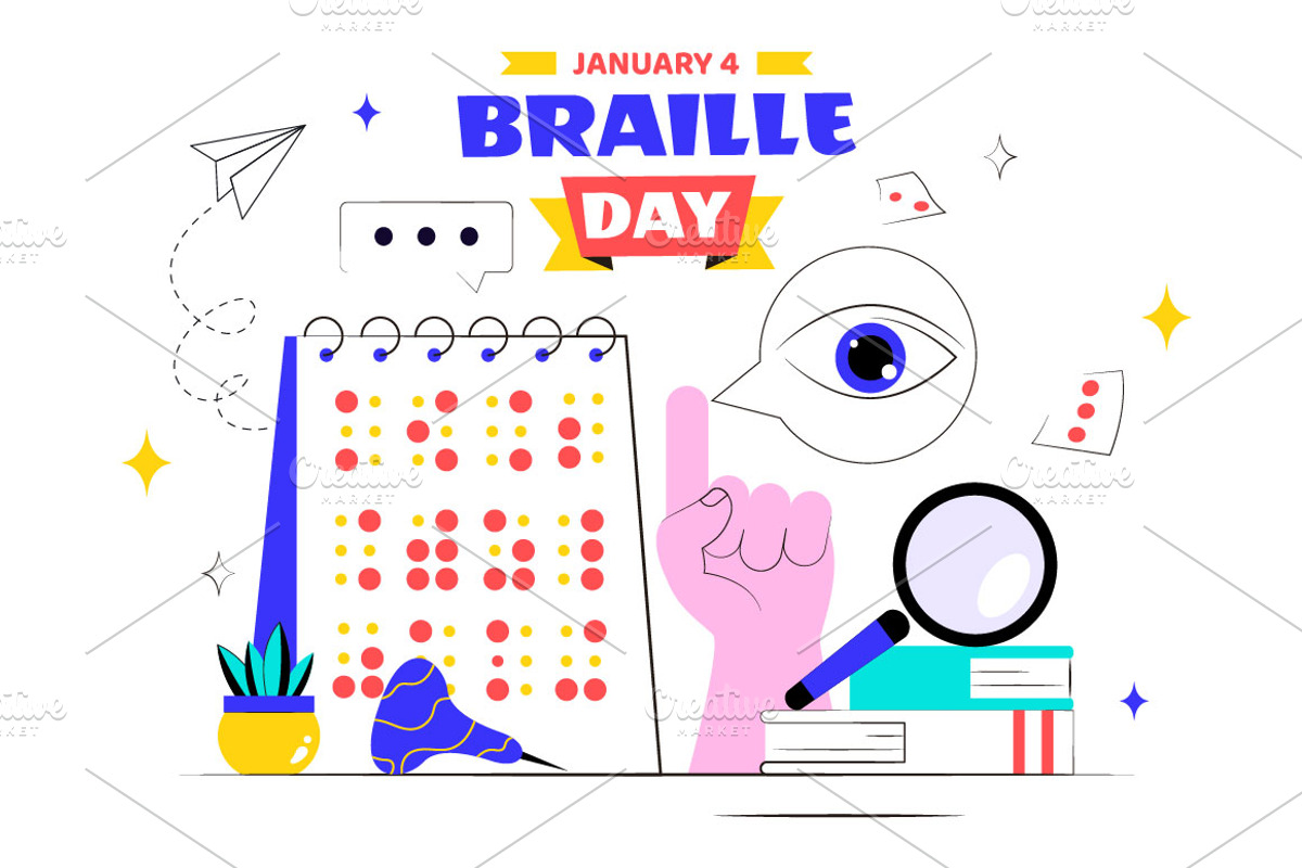 10 World Braille Day Illustration, a Person Illustration by denayunebgt (Photo 4 of 4)