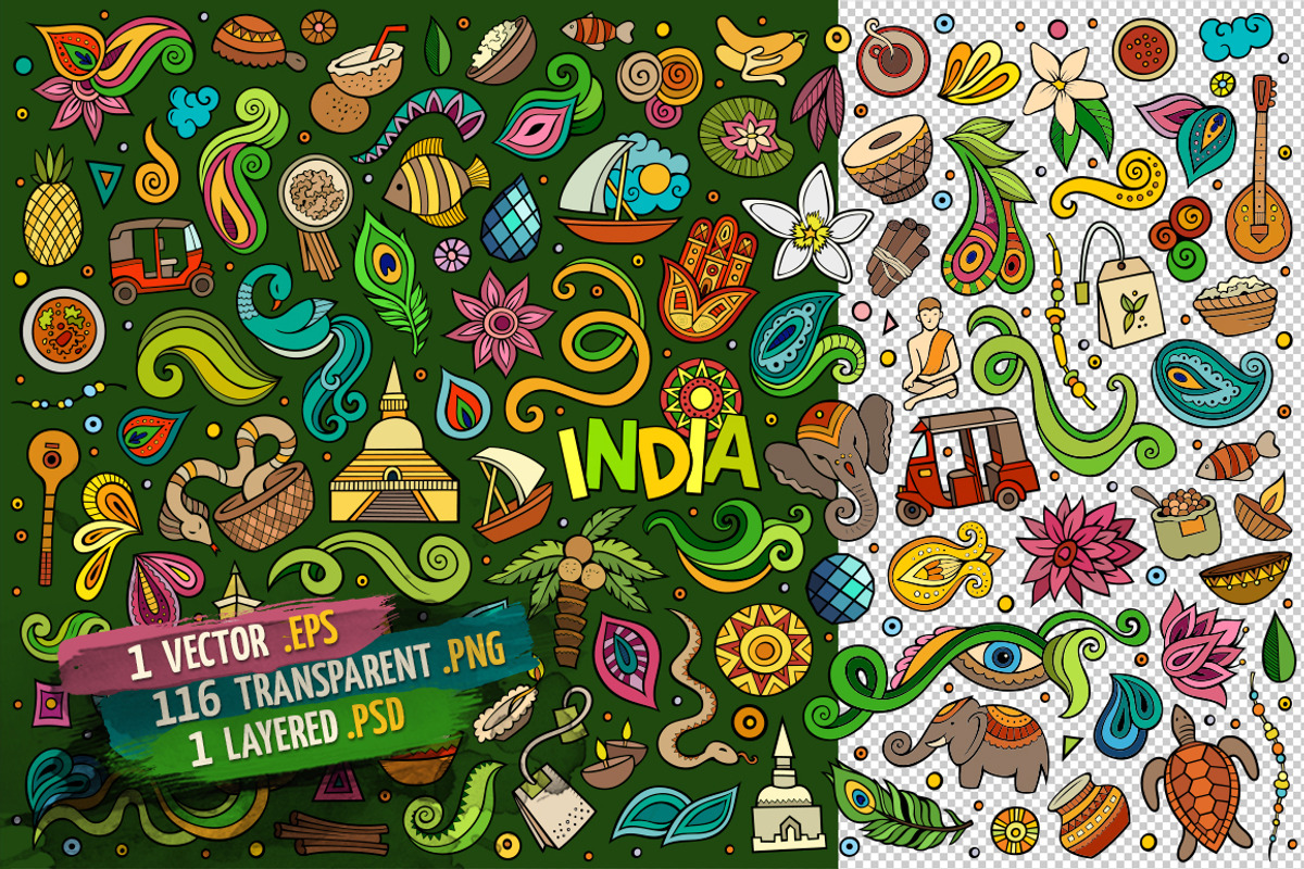 India Objects & Elements Set, an Object Graphic by BALABOLKA (Photo 2 of 4)