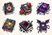Gothic Valentine's Day Books Clipart, a Work Illustration by Dream Creation (Thumbnail 2 of 5)