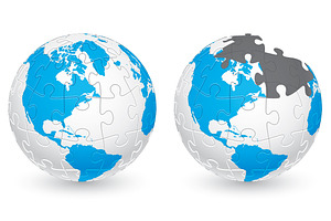Jigsaw Puzzle Globe. America.