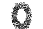 50 Elegant Floral Oval Mirror Frame, a Decorative Illustration by Amazin_art (Thumbnail 12 of 26)
