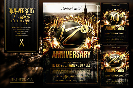 Anniversary Flyer Template, a Flyer Template by InTheSky15