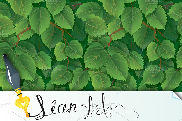Seamless Pattern With Green Leaves