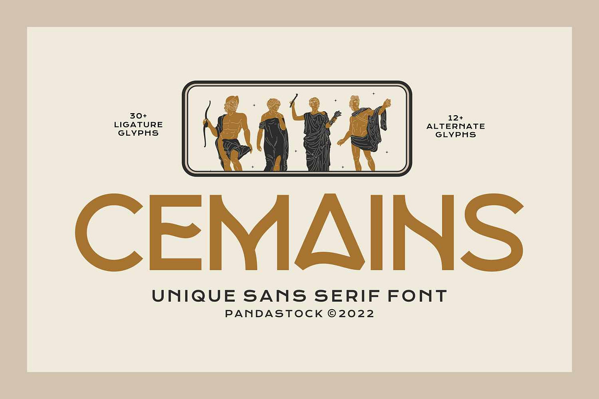 Cemains - Vintage Sans Serif Font, a Sans Serif Font by Imoodev (Photo 1 of 5)