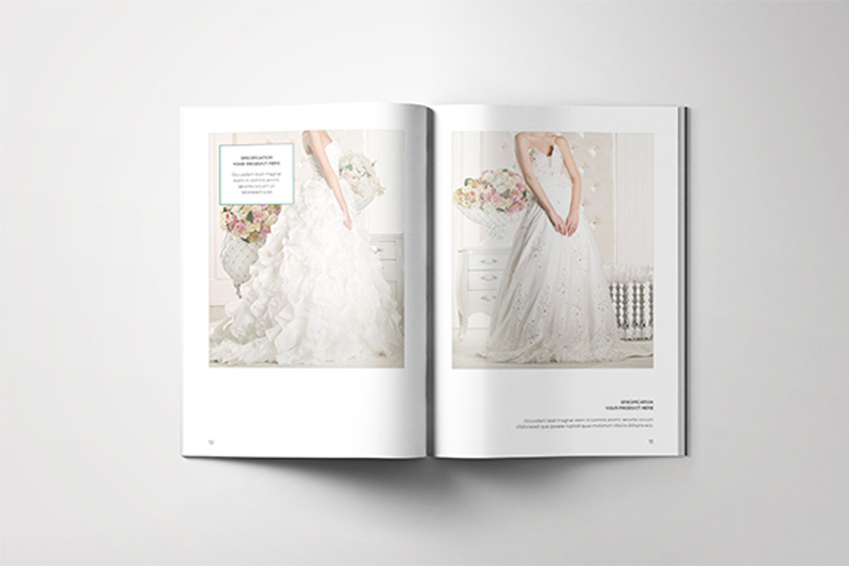 A5 Wedding Dress Lookbook, a Magazine Template by Bookrak Graphic Design (Photo 4 of 9)