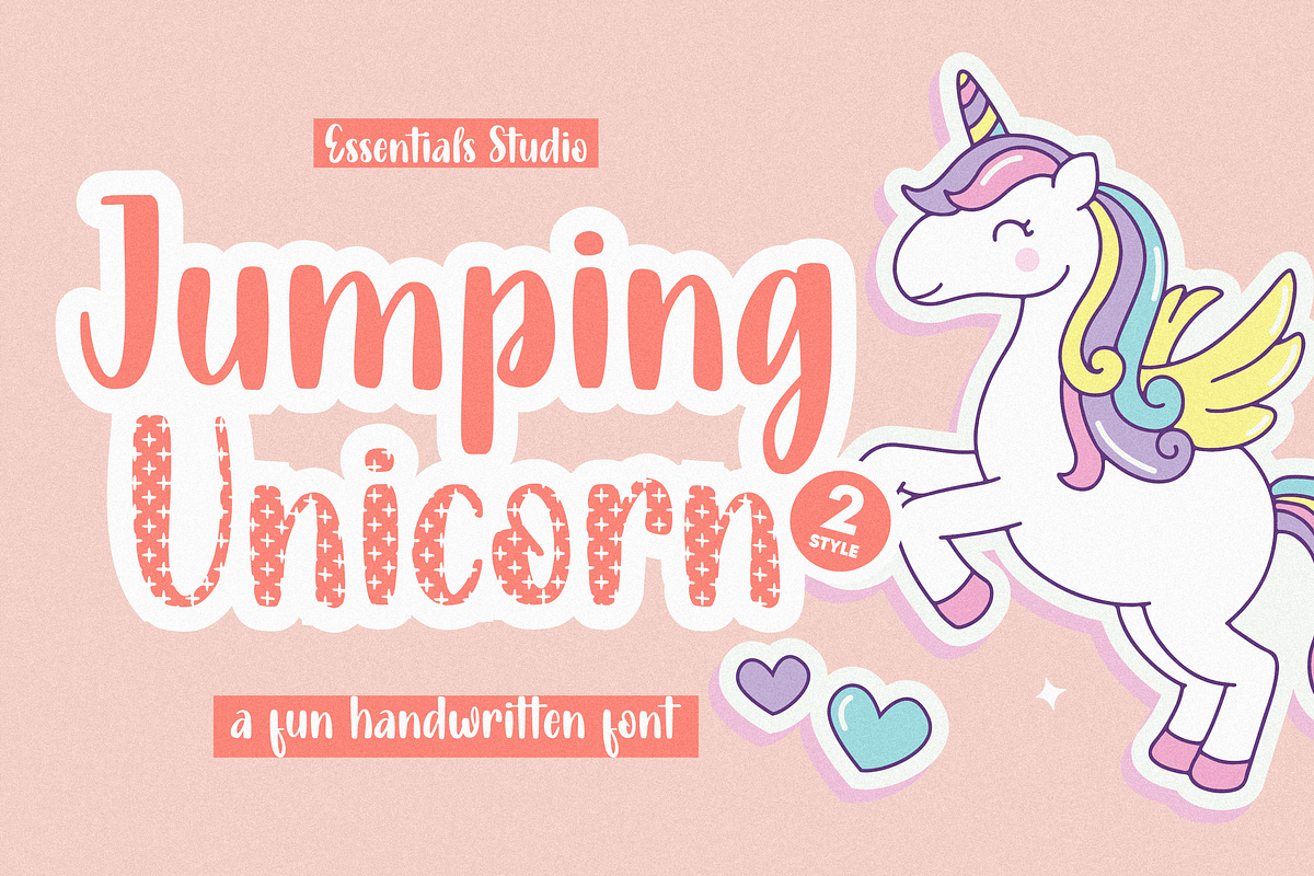 Jumping Unicorn, a Script Font by Essentials Studio (Photo 1 of 9)