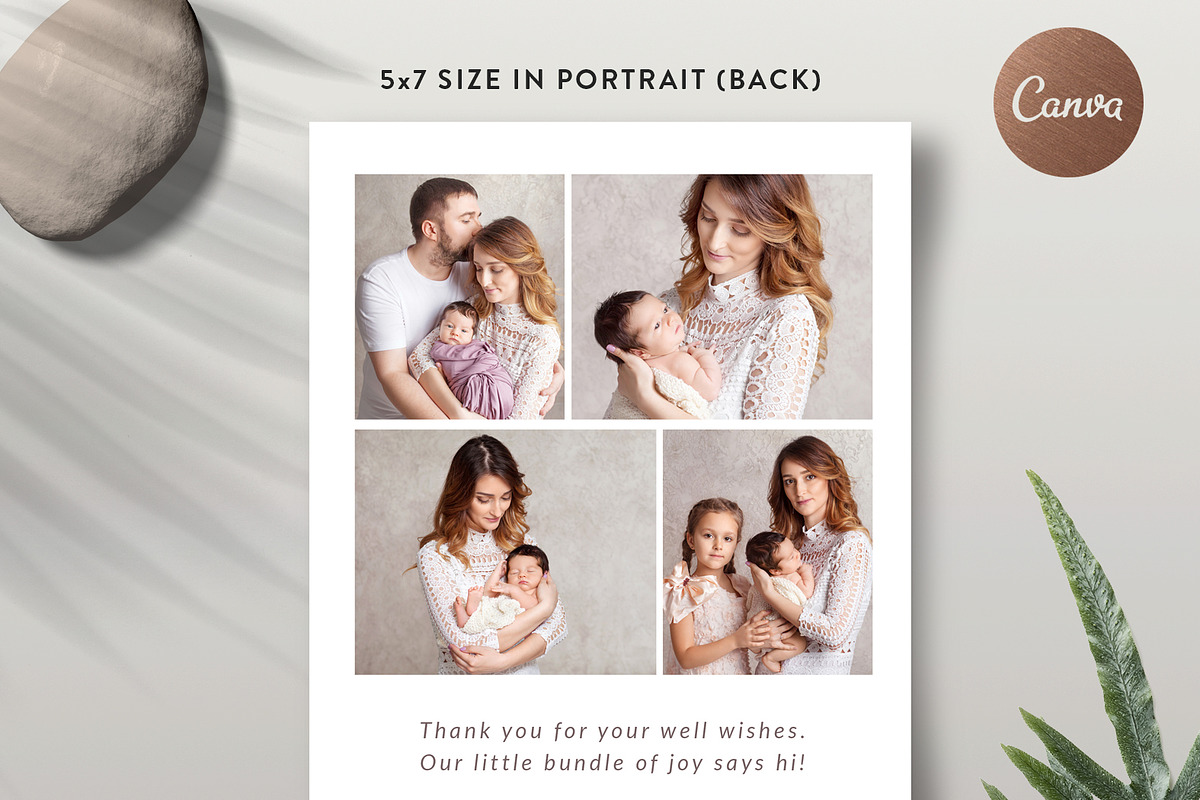 Birth Announcement Card BA006, an Invitation Template by Bellenity Design (Photo 4 of 4)