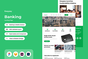 Easypay - Banking Landing Page V2, a Landing Page Template by twinstd