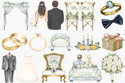 Watercolor Wedding Clipart Set, an Illustration by CropUp Creative (Thumbnail 2 of 5)