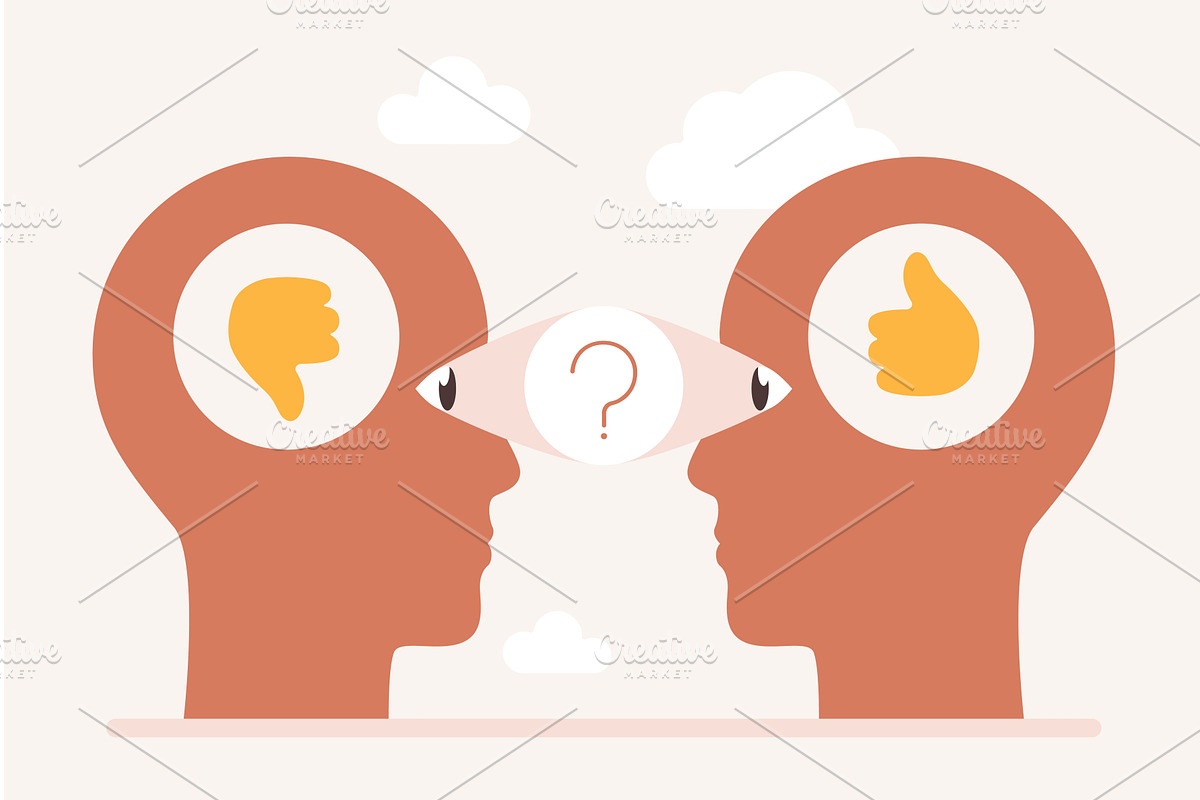 Different Perceptions Conceptual, an Illustration by Lemberg Vector